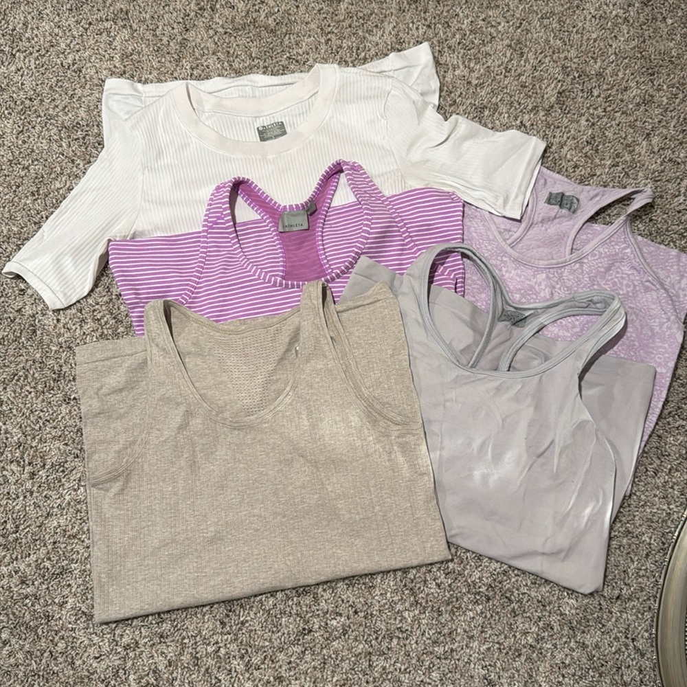 Athleta Workout Top Lot | 5 Tops | Medium Large Mix Bundle